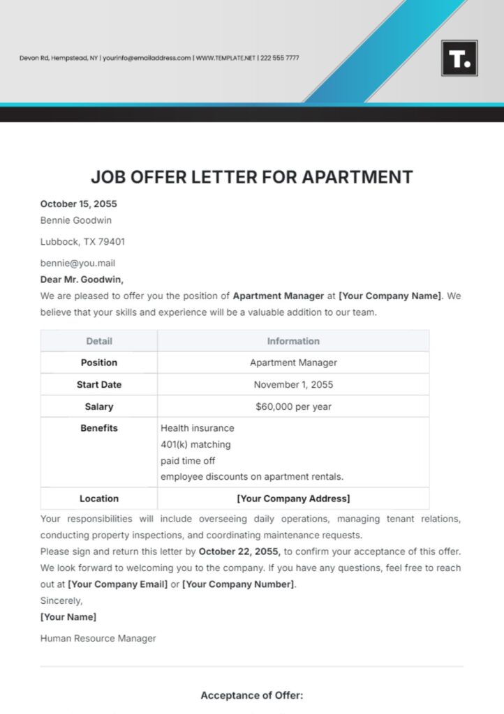 Understanding The Significance Of An Apartment Offer Letter
